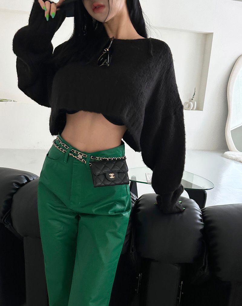 salt wool cropped knitwear