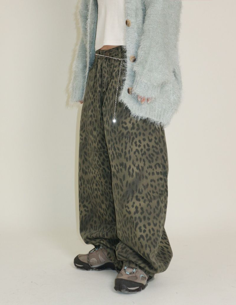 (Leopard Item) Kiya leopard printed balloon-fit wide pants