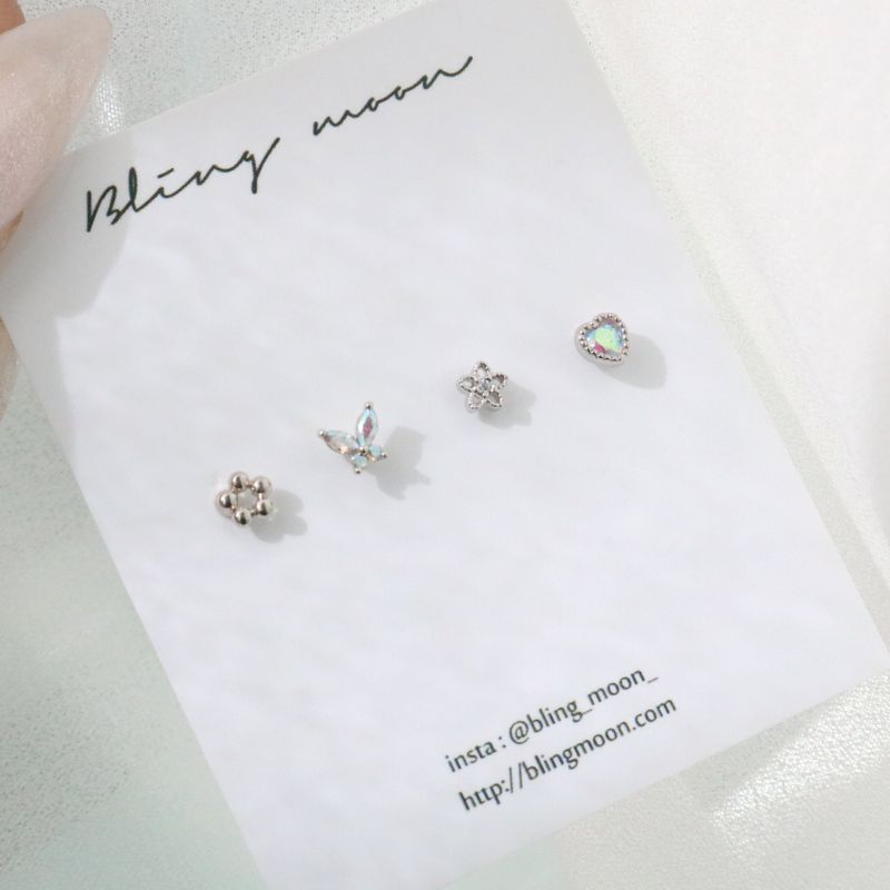 [4 set] mini garden piercing set