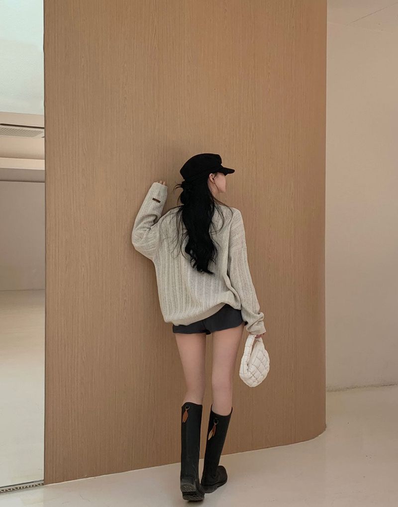 [Bellide made] Caramel Loose Fit Long Round Knitwear