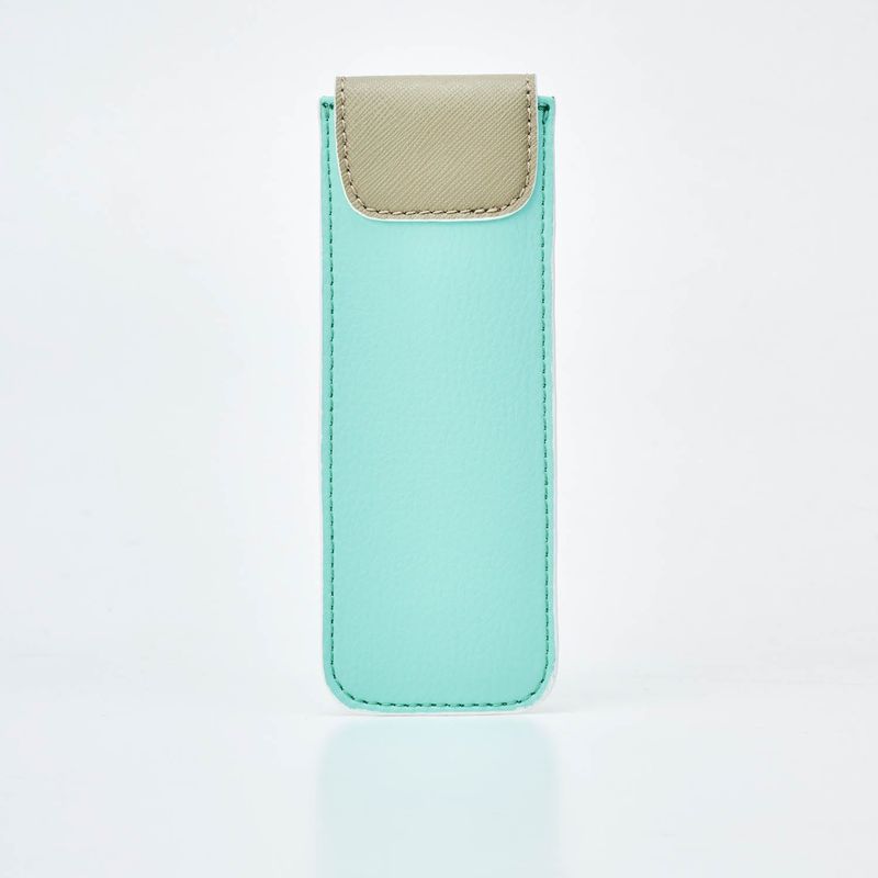 Mushroom Leather Pen Case with Flap