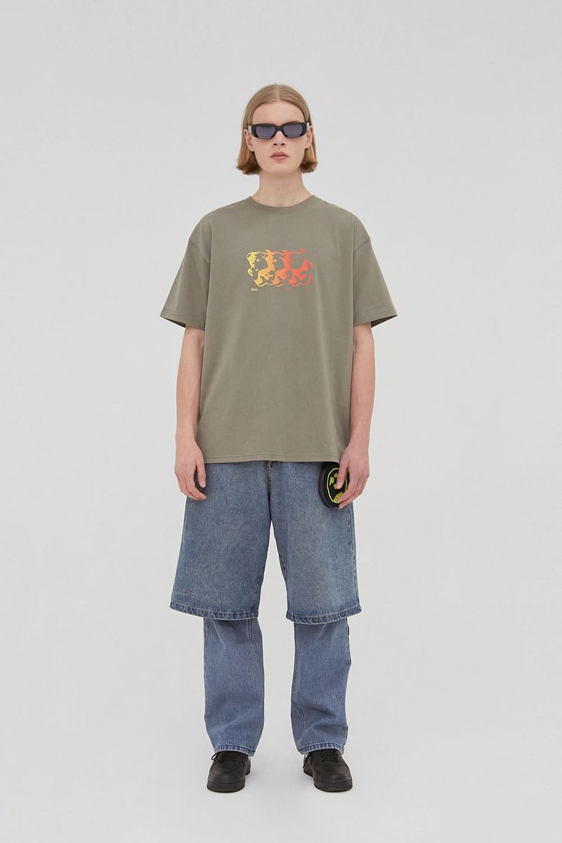 Flame Bear Tee_Wood Grey