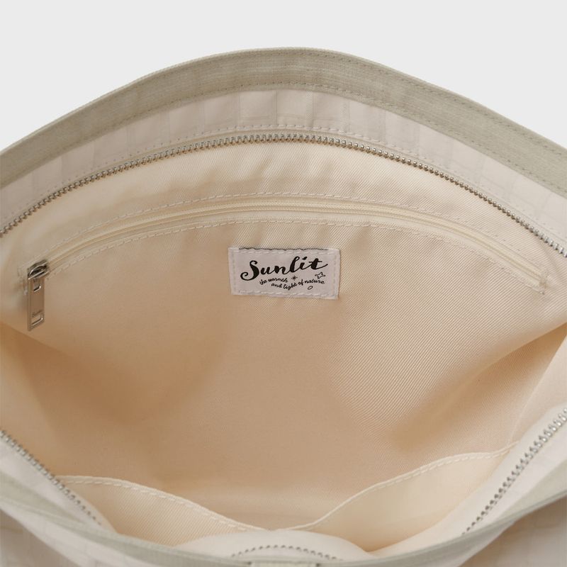 Buckle Cross Bag (Check Ivory)