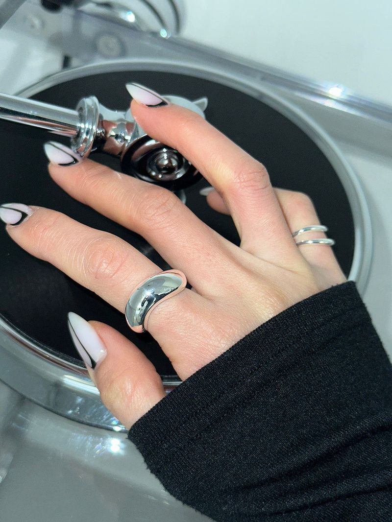 [925silver] Frame thin layer ring