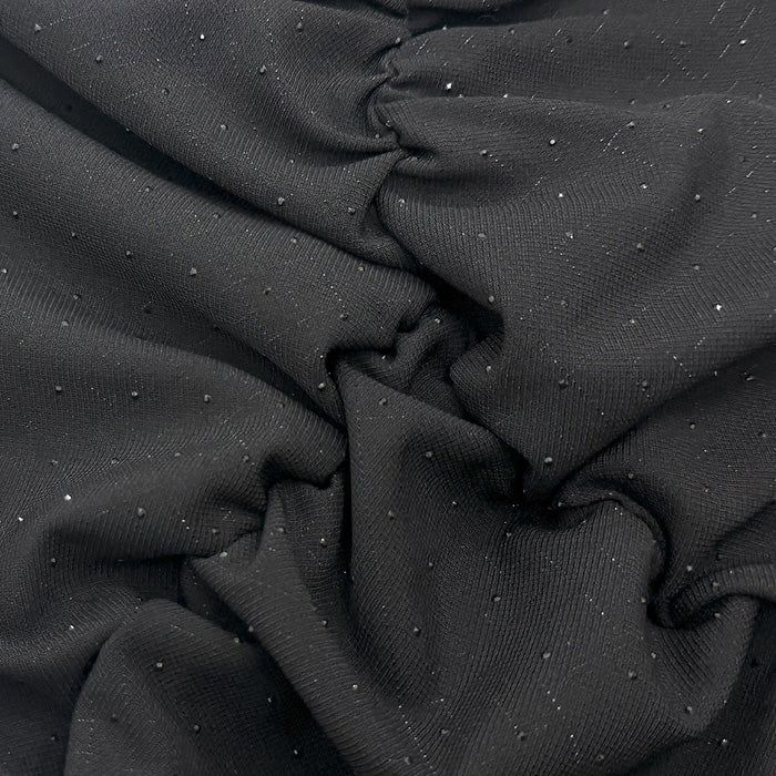 ONE-SHOULDER SHIRRING BLOUSE_BLACK
