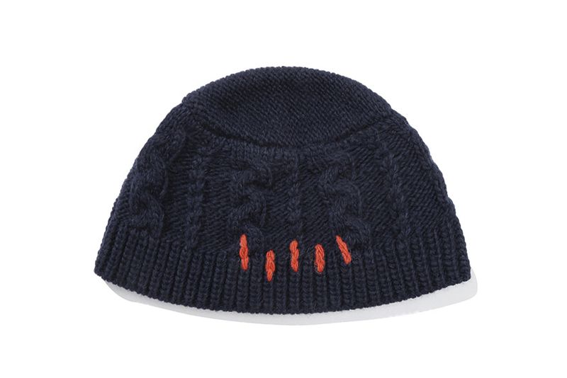 CABLE KNIT BUCKET HAT_NAVY