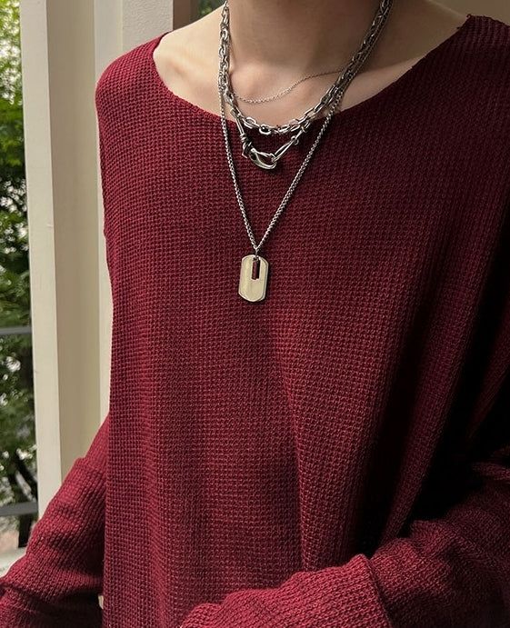 [MADE] 033 Serial number layered necklace