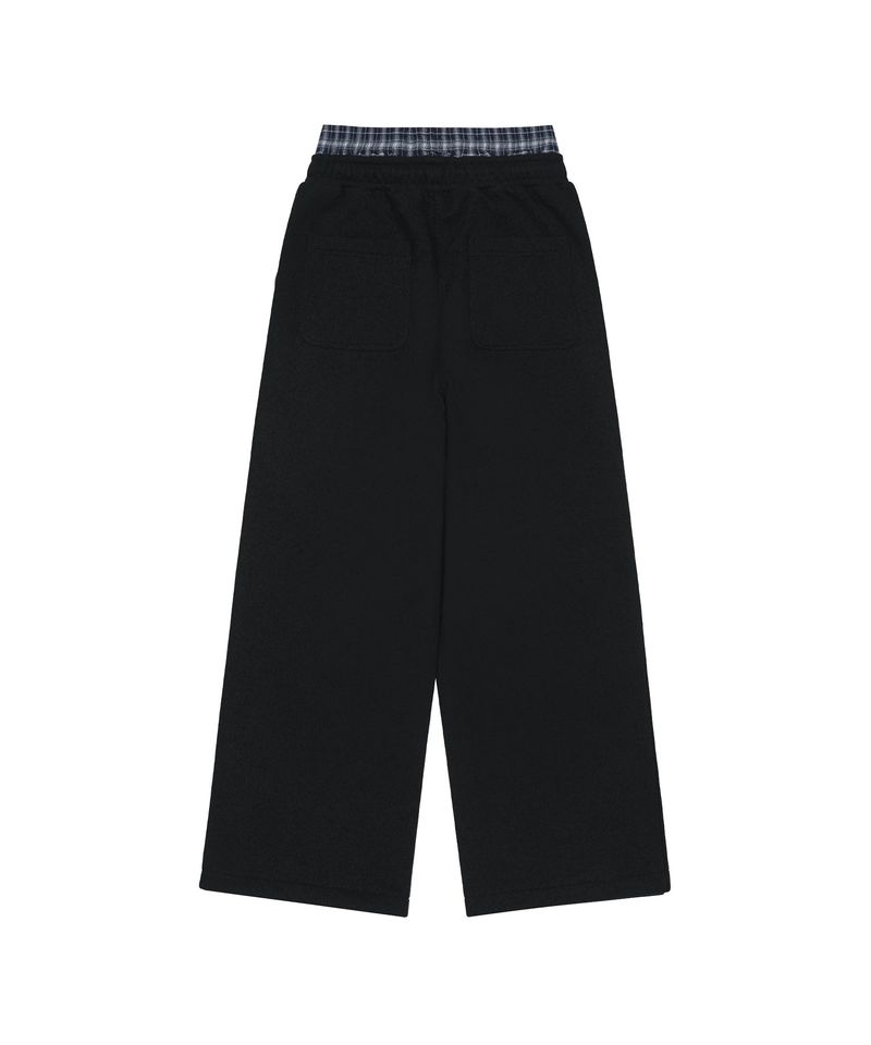 Star Horse Check Layered Sweatpants - BLACK