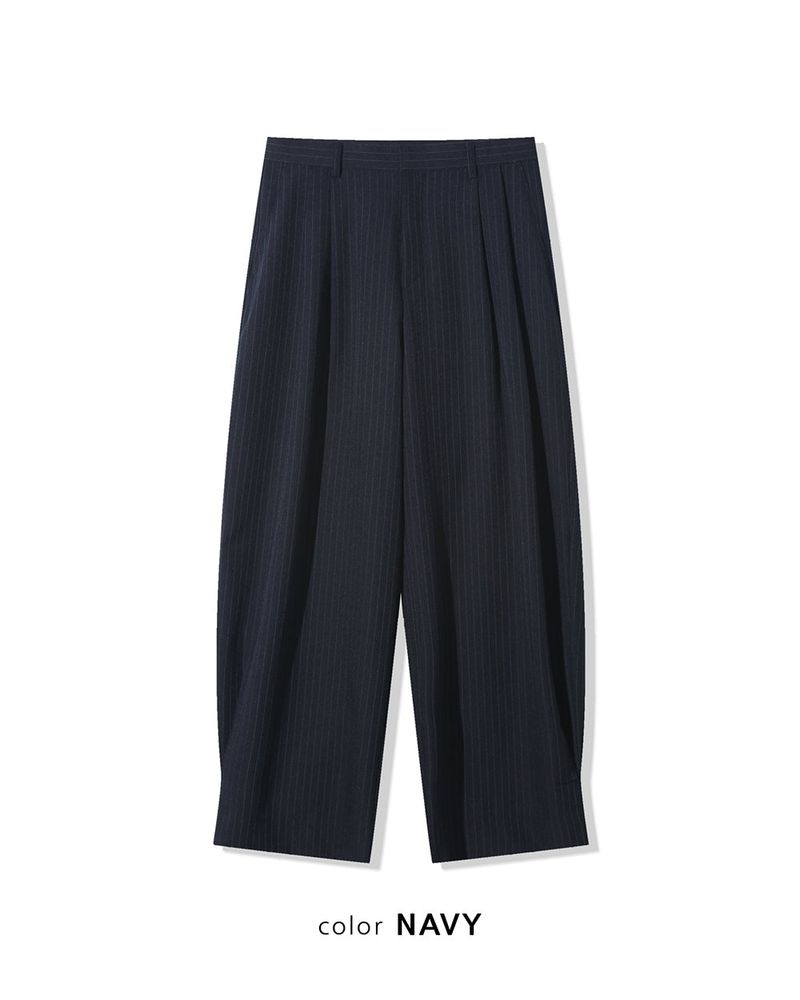Lentic Side Pintuck Striped Slacks
