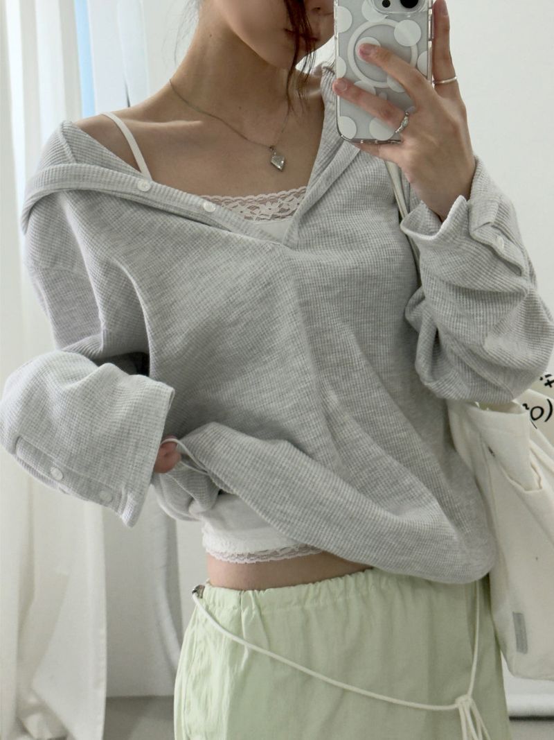 Lace Cami Top (Tumble, Bio-Washed) 3sizes - Ivory