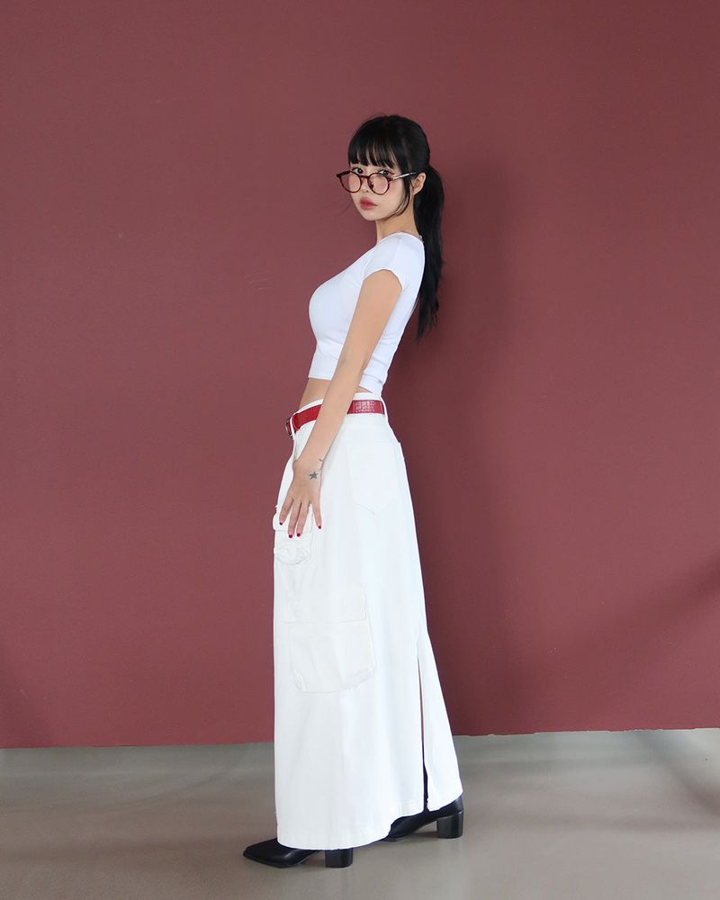 Soft cropped short-sleeved T-shirt