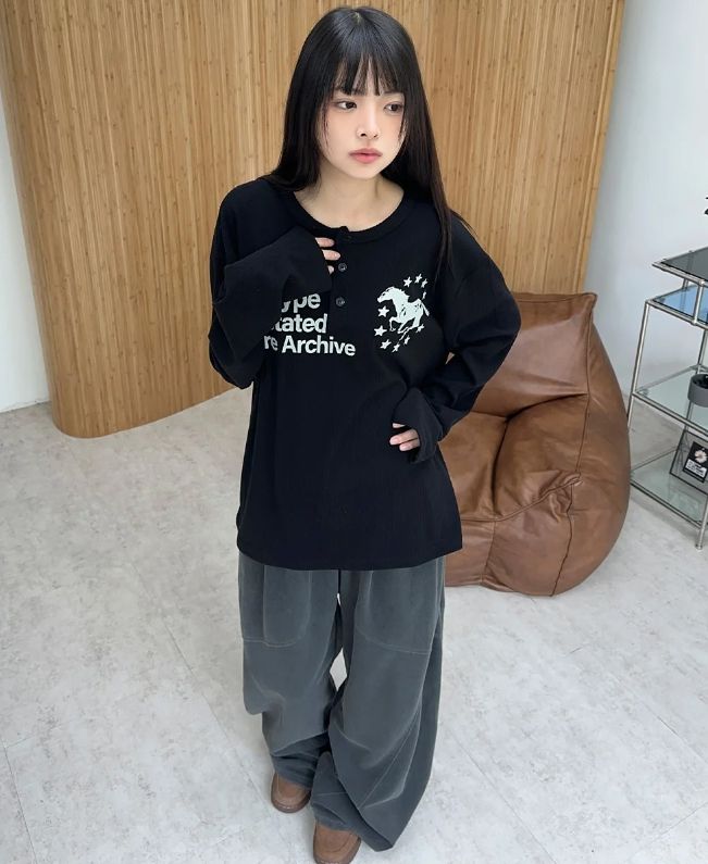 Mare Horse Henley Neck Knit