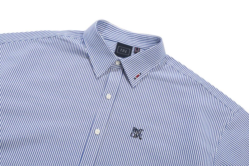 RECENT LOGO STRIPE HALF SHIRT_NAVY