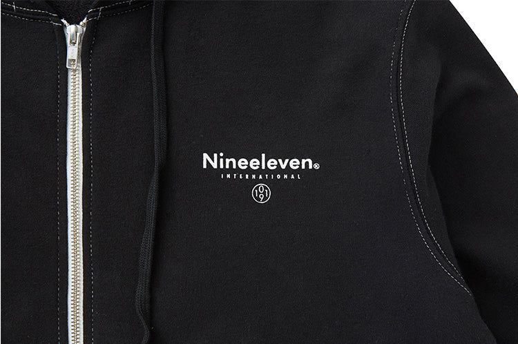 Pigment washed zipup hoodie