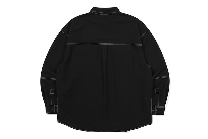 TWO POCKET STITCH SHIRT_BLACK