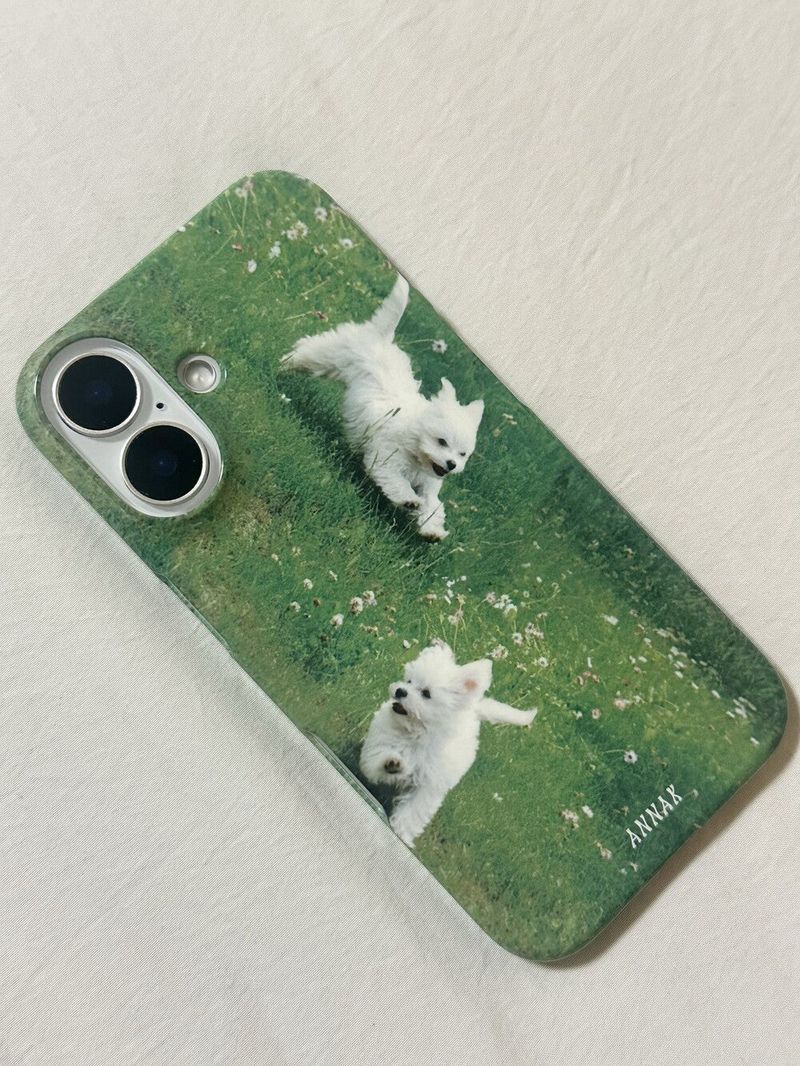 [playful spring puppies hard case]