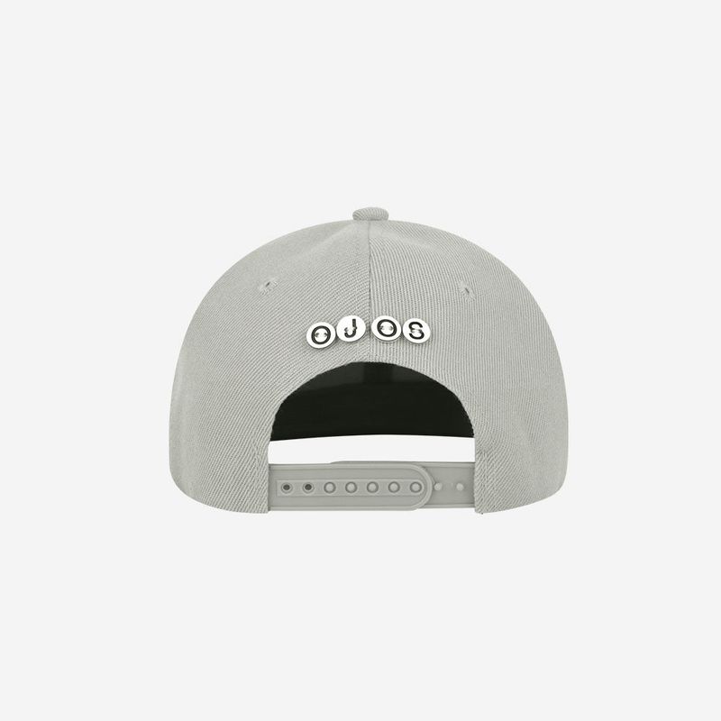 Lace Button Snapback / Grey