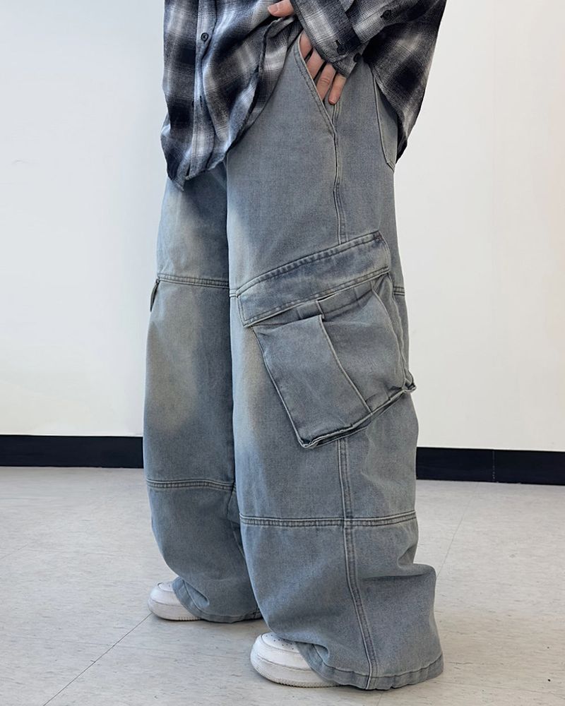 Mader Cut Cargo Denim Pants