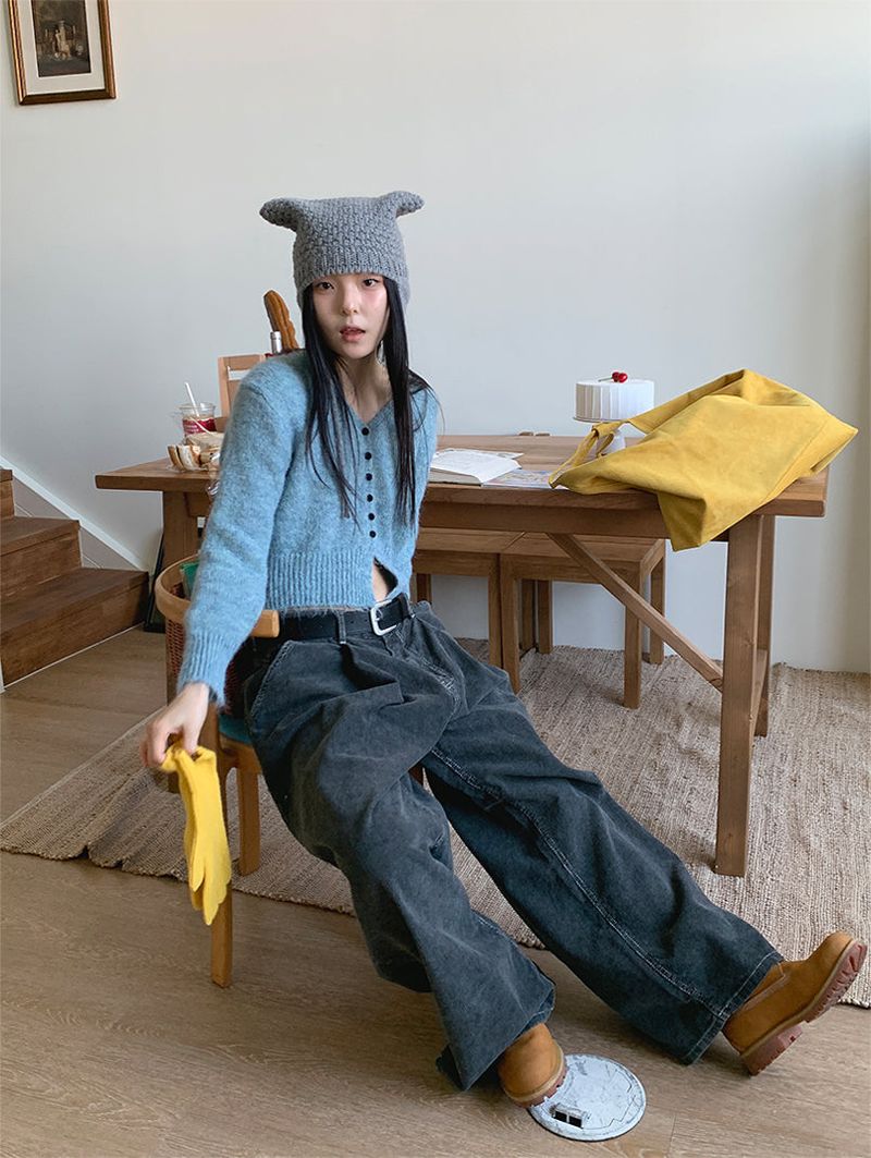 ボカシミックスニッティングカーディガン