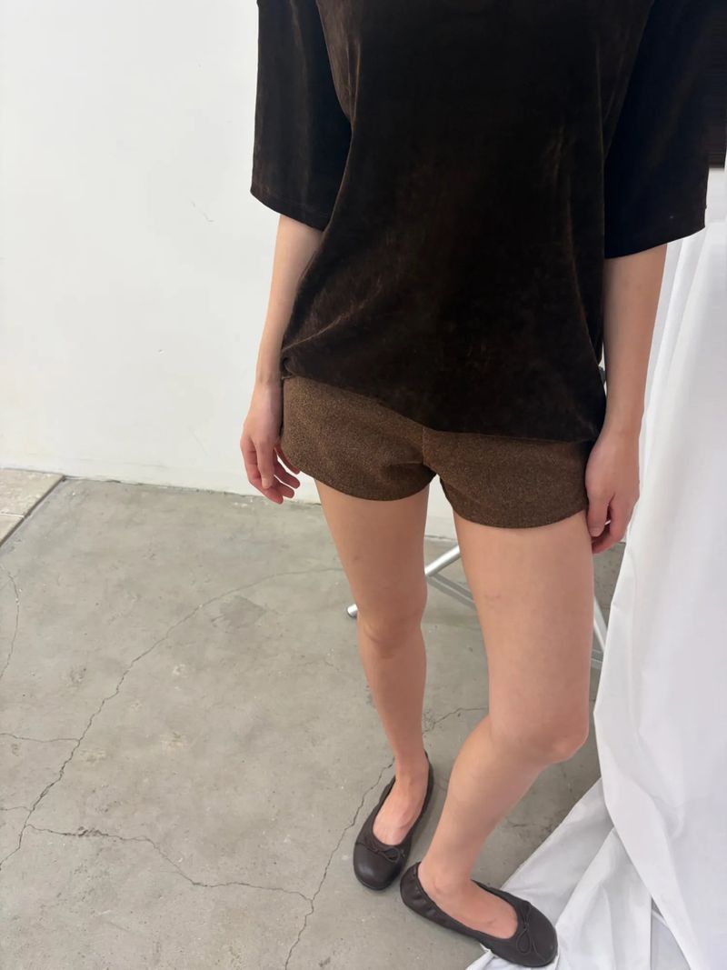 wool blend mini shorts
