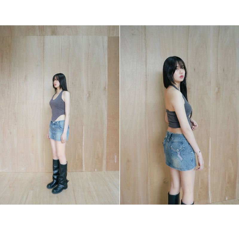 HALTERNEK KNIT VEST_CHARCOAL