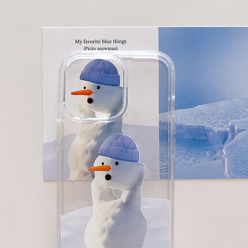 Picky snowman jelly hard case (clear)