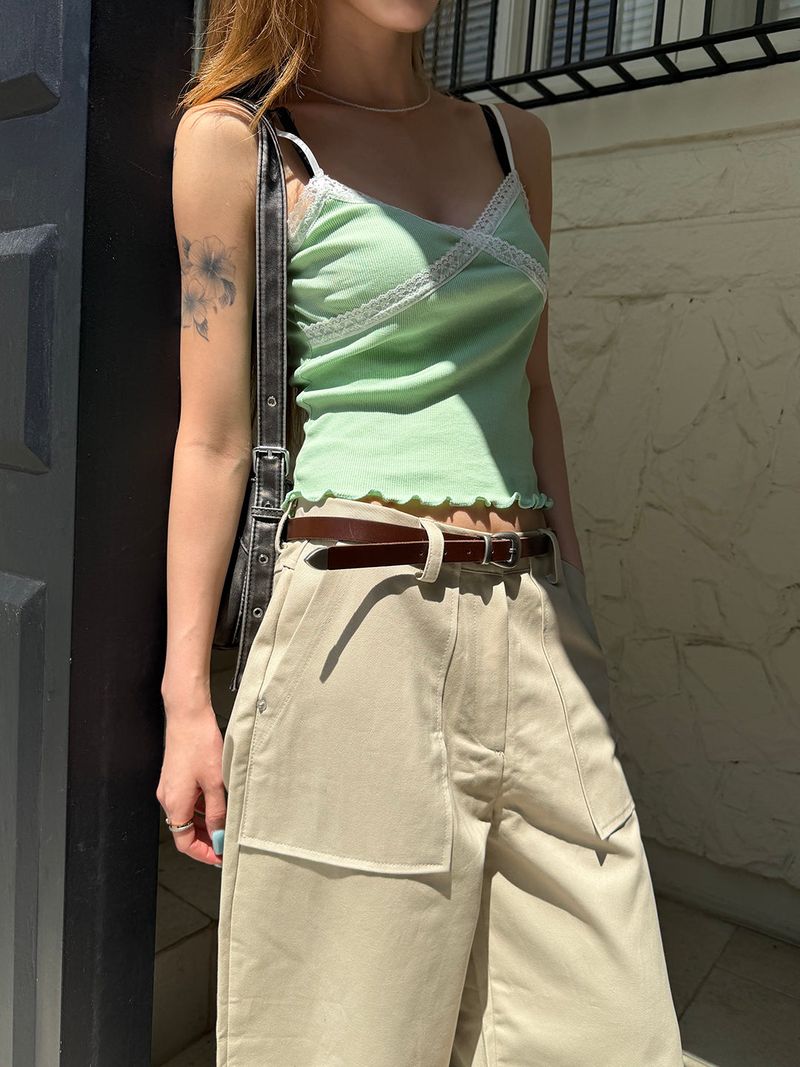 MUZESEOUL(ミューズソウル)の「Cross lace sleeveless(3color)(Tops)」