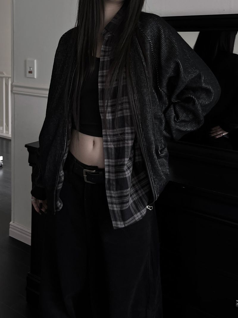 pair wool stripe zip-up (unisex)