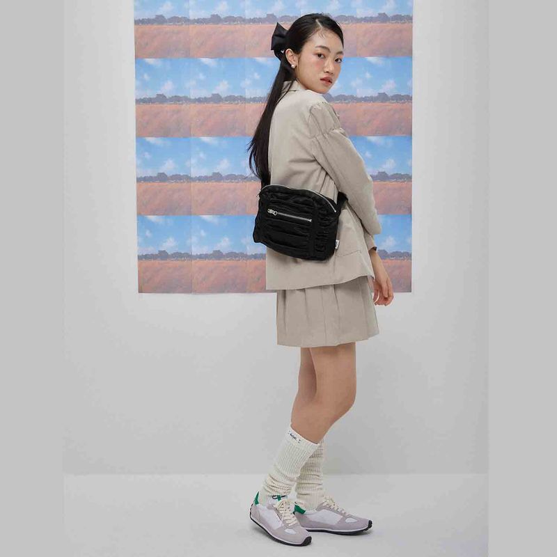 Luna shirring cross baga (black)