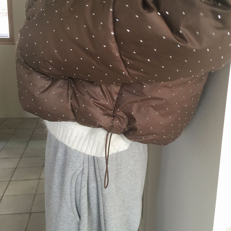 Kand cubic glittering wellon short padded coat