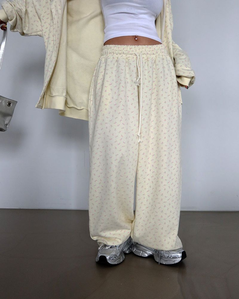 Flower Small Flower Jogger & Wide Pants