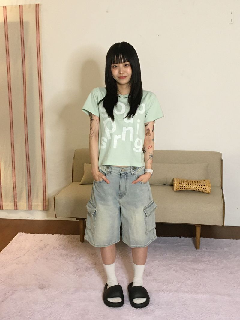 sorusoru（ソルソル）の「バックルカーゴバミューダパンツ（1色）（パンツ）」