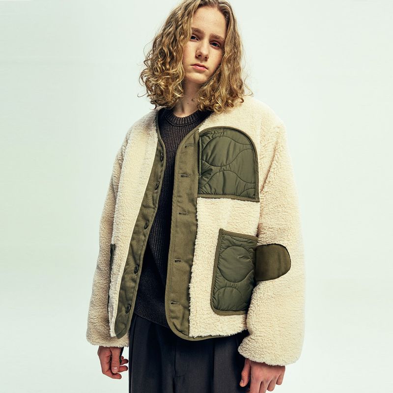 KND（ケイエンド）の「reversible quilted & fleece liner jacket olive khaki（Jackets/Outerwear）」