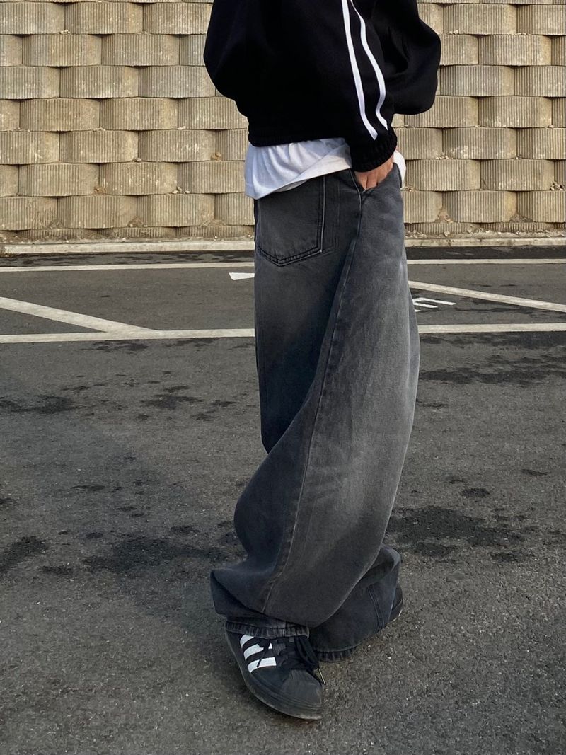 Brush denim balloon pants 2C