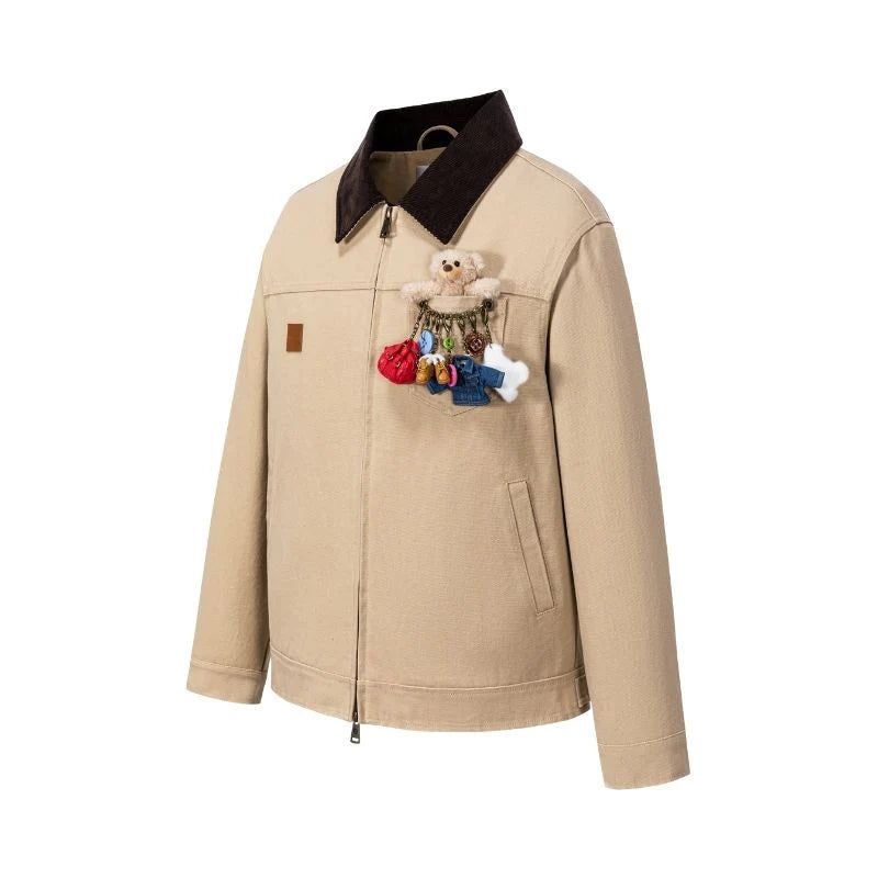 13DE MARZO Tailor Bear Hanger Cargo Jacket Khaki