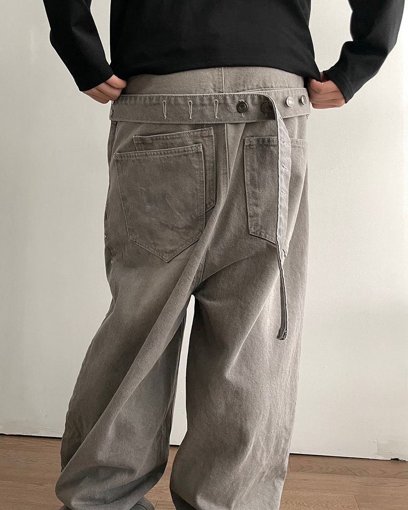 Step Belt Denim Pants