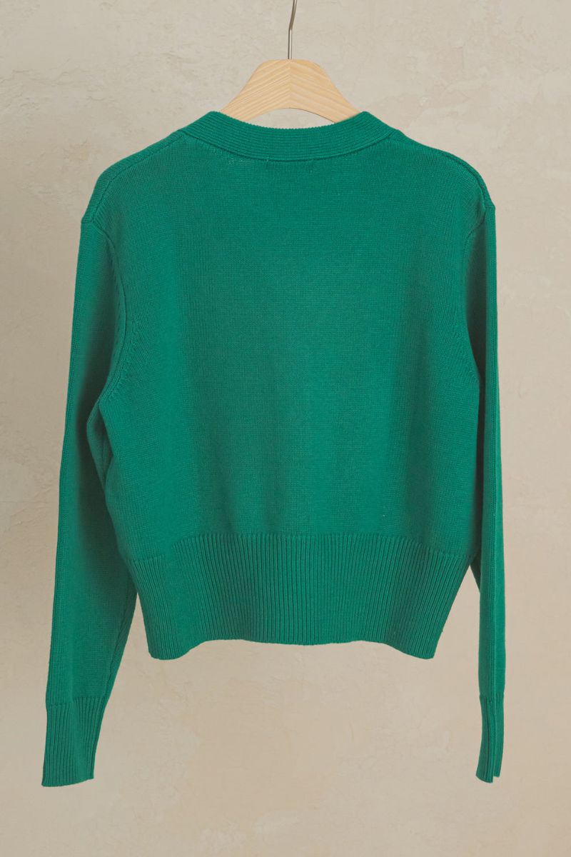 [MADE] Green knit cardigan FREE