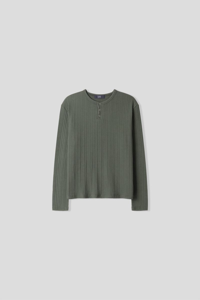 Corduroy Slim Henly Neck Long Sleeve