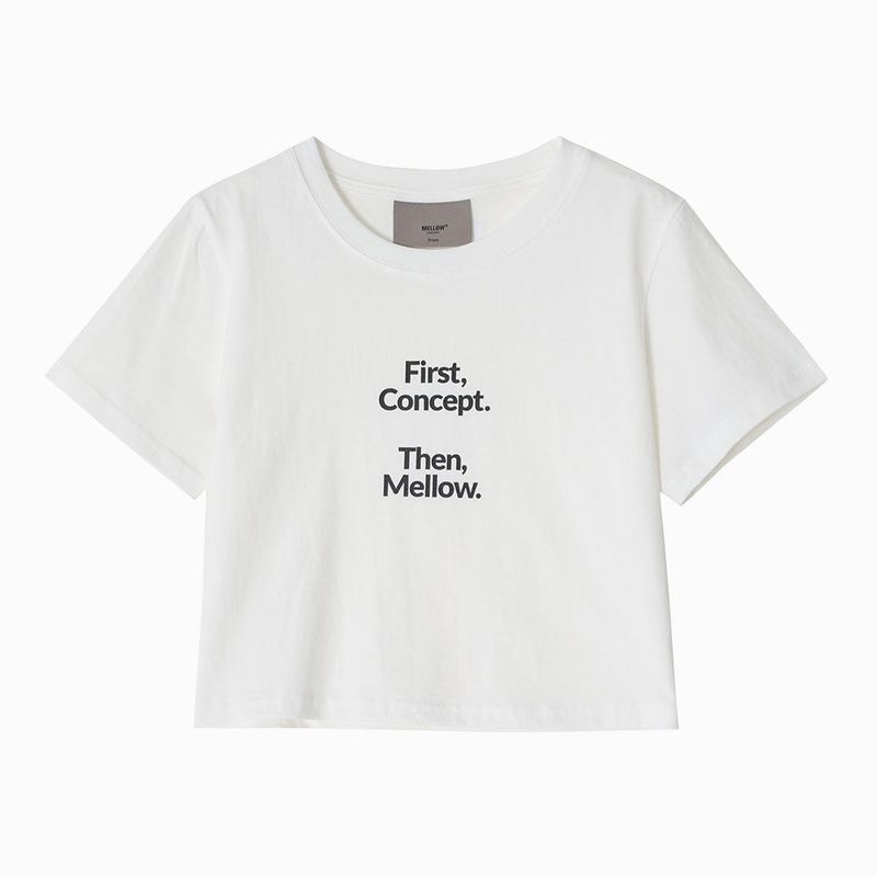 mellowconcept（メロウコンセプト）の「MCT W01 White concept Crop T-shirts（Tops）」