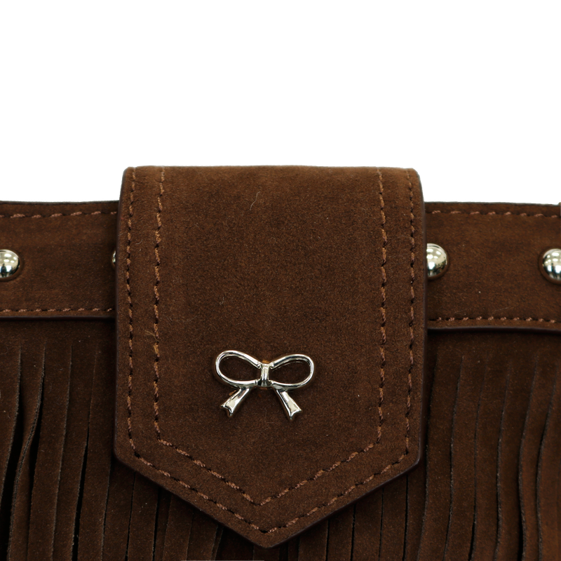 TASSEL SUEDE RIBBON CROSS BAG