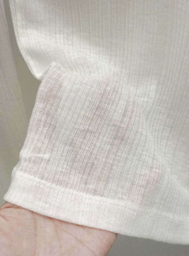 Renne See-through Boat Neck Long Sleeve Tee