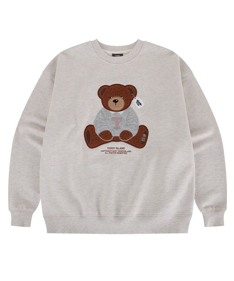 Boucle teddy knit sweatshirts [OATMEAL]
