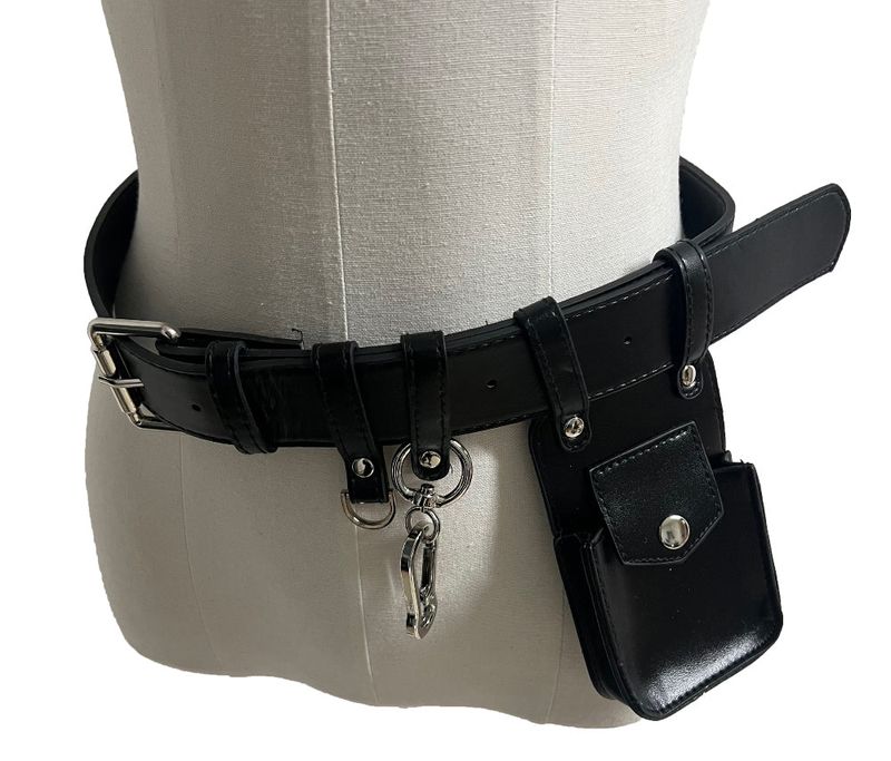  Cynical Leather Keychain Mini Pocket Belt (Black)