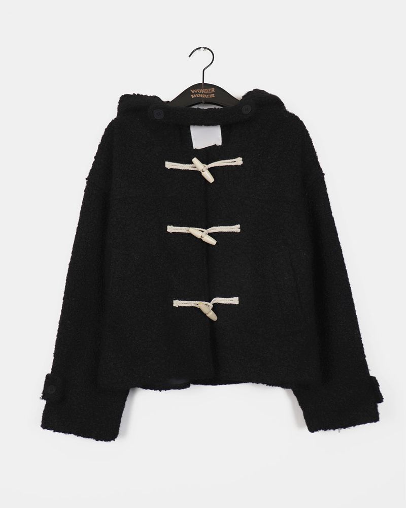 Jelga fur duffle hooded short jacket