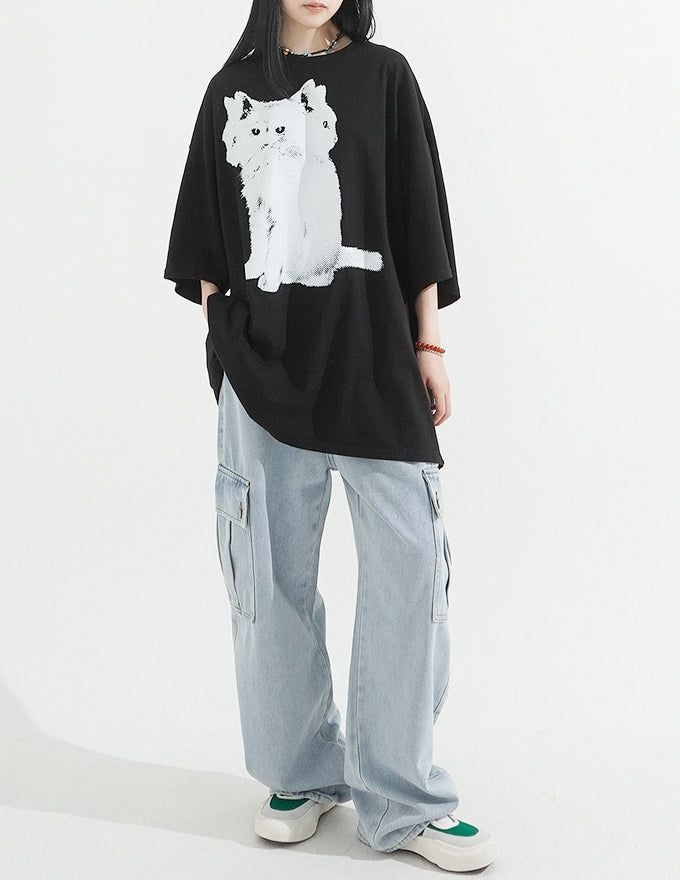 3 Cat Overfit T-Shirt