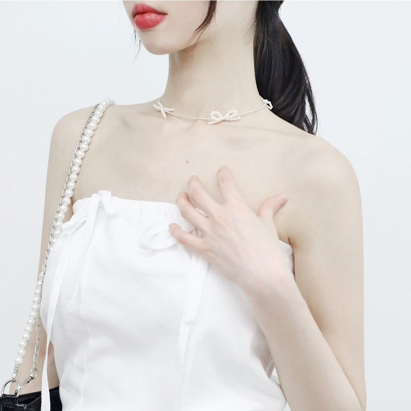 LaLuna Ribbon Bead Necklace