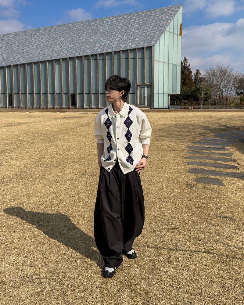 Thebel Argyle Knit Cardigan