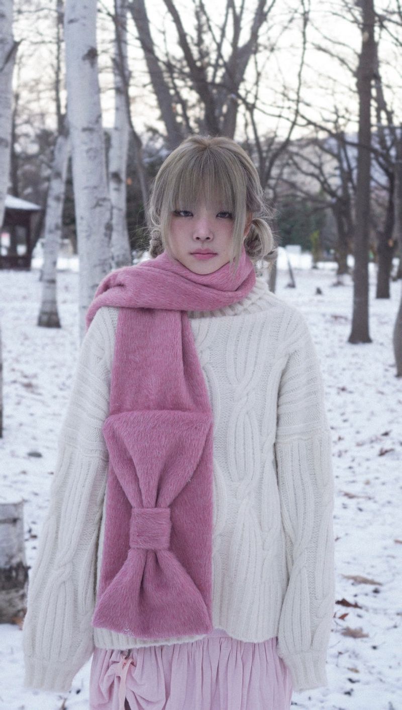 Ribbon Muffler_Fairy redpink