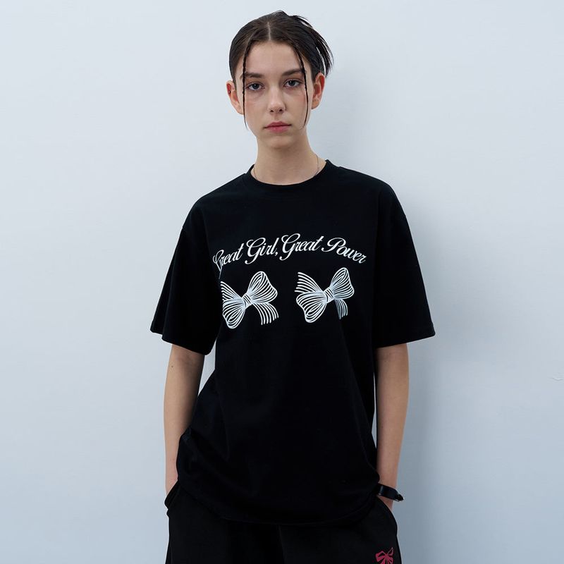 NCOVER(エンカバー)の「TWIN RIBBON TSHIRT-BLACK(Tops)」