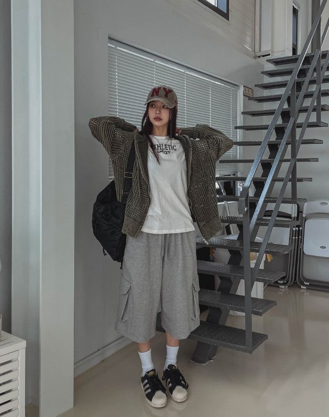 Side Round Pile Bermuda Pants